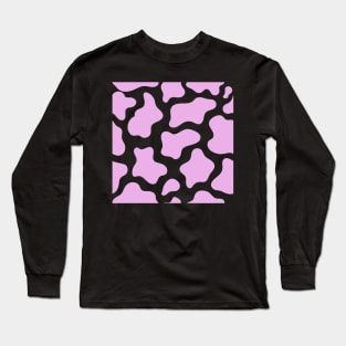 Purple Pastel Cow Print Long Sleeve T-Shirt